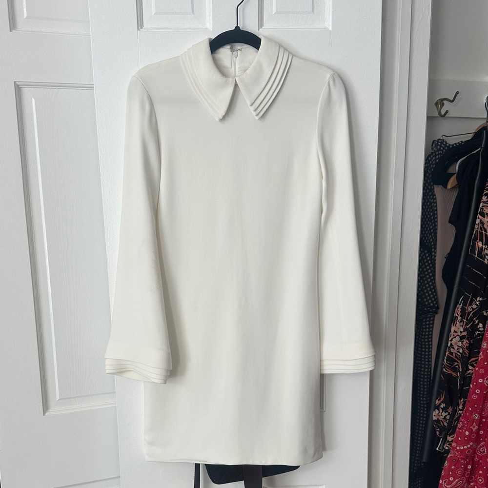 Brandon Maxwell Cream Long-Sleeve Dress